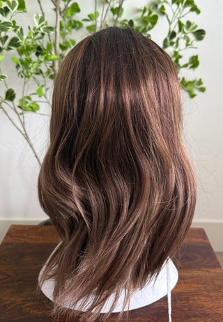 Virgin brunette hair back view