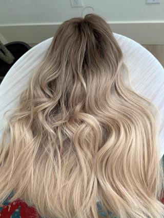 24" Mongolian  hair (wefted) medium