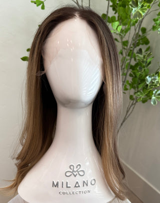 Front view of 21” Slavic virgin wig 
