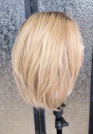 Elodie | 15" Dimensional Champagne Blonde|Hand-Tied|  | Remy Human Hair Mongolian Hair