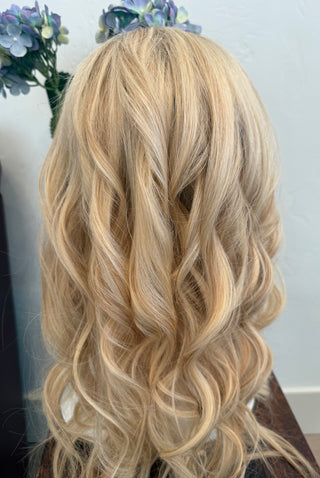 Natural light back view warm honey blonde 