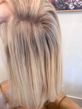 16” dimensional light neatural blonde Mongolian Hair hand tied - small