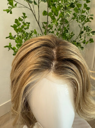 Hairline view of wig with monofilament top 