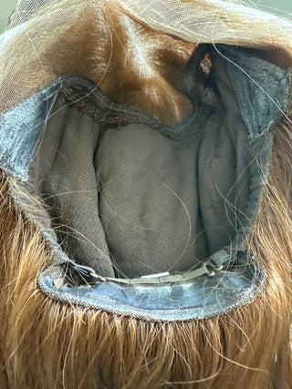 Inside view of wig cap with full hand tied and silicone at nape and ear tabs 