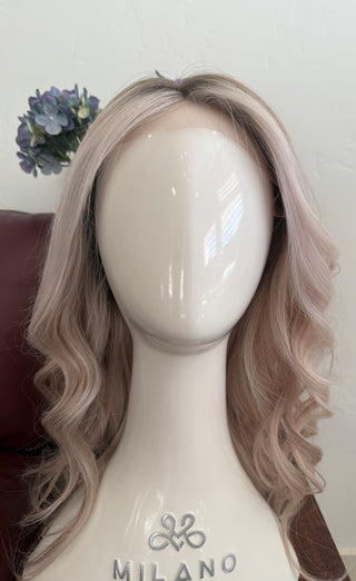 Front view warm dimensional blonde wig 