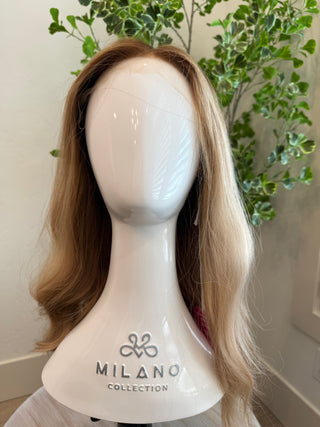 Front view of long Slavic wig 