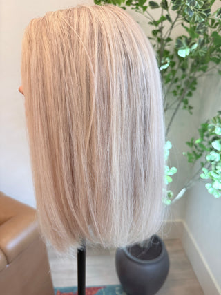 16” dimensional platinum blonde Mongolian Hair hand tied - small