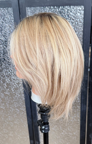 Elodie | 15" Dimensional Champagne Blonde|Hand-Tied|  | Remy Human Hair Mongolian Hair