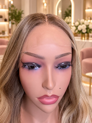 The Camille | Dimensional Champagne Blonde with Taupe Root | Remy Human Hair Wig (Pre-Order)