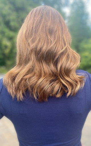 Back view low density and natural human hair wig