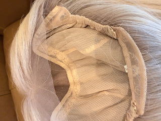 16” dimensional platinum blonde Mongolian Hair hand tied - small