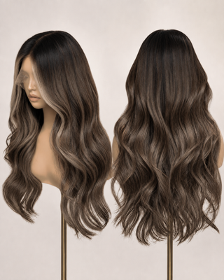 The Celine | Smoky Brunette Balayage | Remy Human Hair Wig