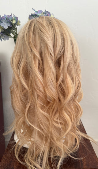 Back view warm honey blonde 