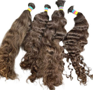 Examples of curly brown Slavic hair, virgin unprocessed 