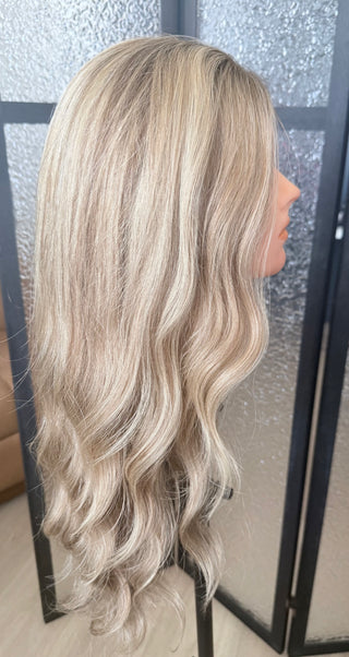 The Verona | 26” Dark Dimensional Blonde | 100% Hand-Tied Cap| Remy Human Hair