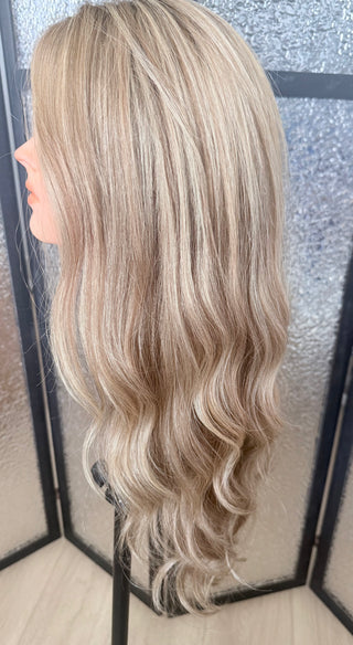 The Verona | 26” Dark Dimensional Blonde | 100% Hand-Tied Cap| Remy Human Hair