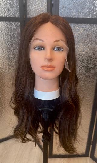 The Elara | 23” Rich Brunette with Caramel Balayage | Remy Human Hair