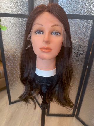 The Arden | 23” Espresso Brunette with Caramel Balayage | Remy Human Hair