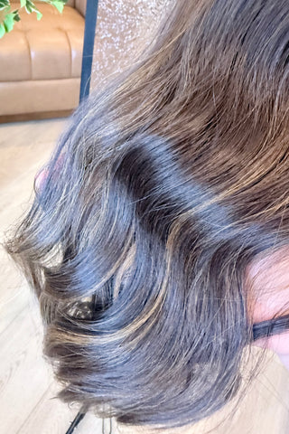 The Arden | 23” Espresso Brunette with Caramel Balayage | Remy Human Hair