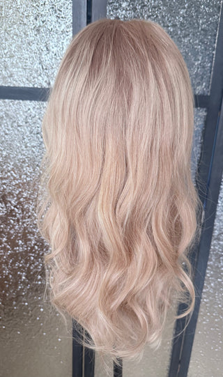The Marin | 24" Rooted Beige Blonde | Partial Hand-Tied| Remy Human Hair