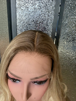 The Camille |  Dimensional Champagne Blonde Taupe Root | Remy Human Hair