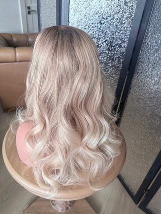 The Camille |  Dimensional Champagne Blonde Taupe Root | Remy Human Hair