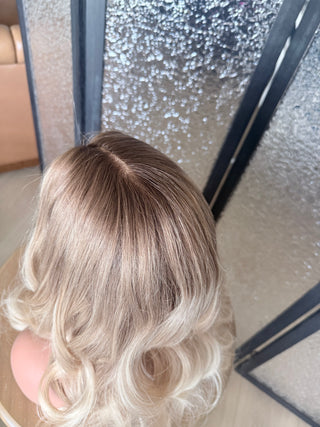 The Camille |  Dimensional Champagne Blonde Taupe Root | Remy Human Hair