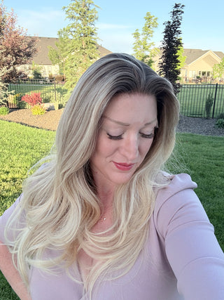 The Camille |  Dimensional Champagne Blonde Taupe Root | Remy Human Hair