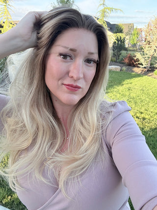 The Camille |  Dimensional Champagne Blonde Taupe Root | Remy Human Hair