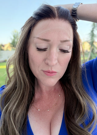 The Emilia | 24" Medium Cool Mocha Brunette with Ash-Beige Highlights | Remy Human Hair