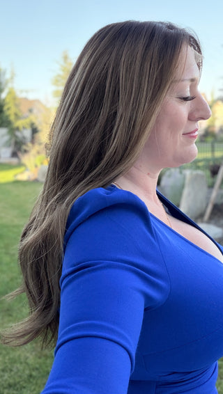 The Emilia | 24" Medium Cool Mocha Brunette with Ash-Beige Highlights | Remy Human Hair