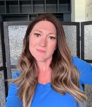 The Cecily | Deep Brunette with Taupe-Beige Balayage | Premium Mongolian Human Hair
