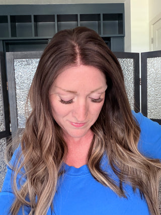 The Cecily | Deep Brunette with Taupe-Beige Balayage | Premium Mongolian Human Hair
