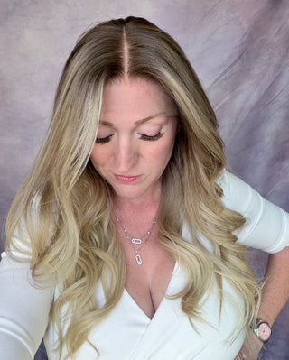 The Camille |  Dimensional Champagne Blonde Taupe Root | Remy Human Hair (Ready to Ship Lengths)