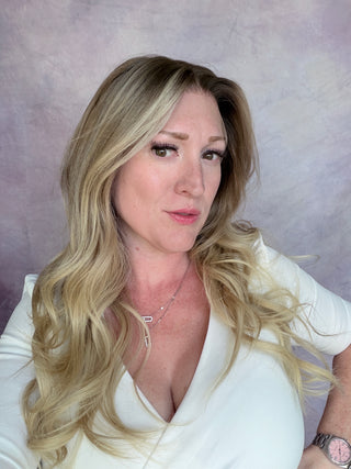 The Camille |  Dimensional Champagne Blonde Taupe Root | Remy Human Hair (Ready to Ship Lengths)