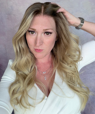 The Camille |  Dimensional Champagne Blonde Taupe Root | Remy Human Hair (Ready to Ship Lengths)