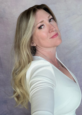 The Camille |  Dimensional Champagne Blonde Taupe Root | Remy Human Hair (Ready to Ship Lengths)