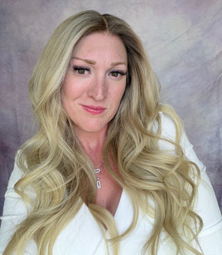 The Celeste |  Light Rooted Pearl Blonde with Soft Beige Dimension | Remy Human Hair | Ready to Ship Lengths