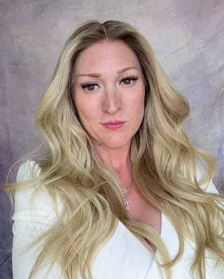 The Celeste |  Light Rooted Pearl Blonde with Soft Beige Dimension | Remy Human Hair | Ready to Ship Lengths