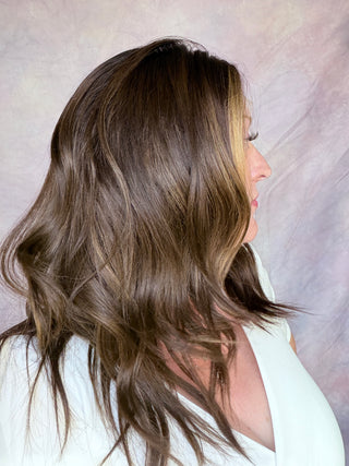 The Sabrina | Dimensional Brunette with Blonde Money Piece | Remy Human Hair Wig | Remy Human Hair (Pre Order)