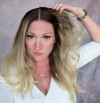 The Sylvie | Deep Rooted Balayage Blonde | Remy Human Hair| Remy Human Hair | Ready to Ship Lengths