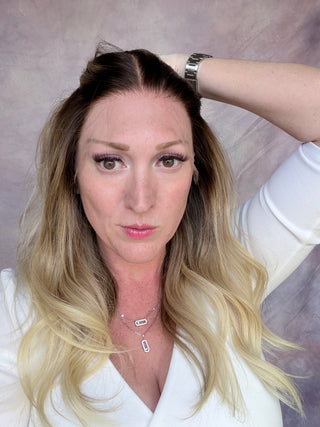 The Sylvie | Deep Rooted Balayage Blonde | Remy Human Hair| Remy Human Hair | Ready to Ship Lengths