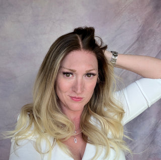 The Sylvie | Deep Rooted Balayage Blonde | Remy Human Hair| Remy Human Hair | Ready to Ship Lengths