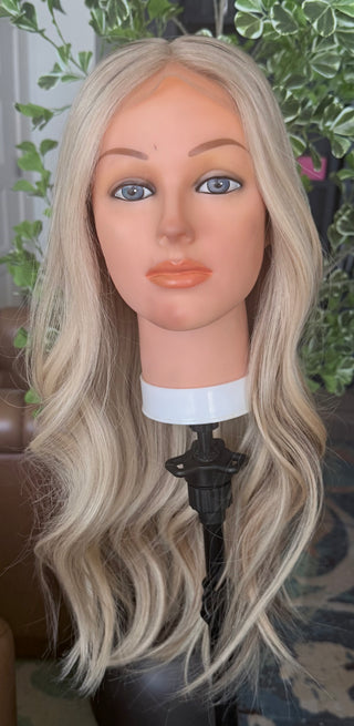 The Marbella | 26” High Contrast Bright Dimensional Blonde | 100% Hand-Tied Cap| Remy Human Hair
