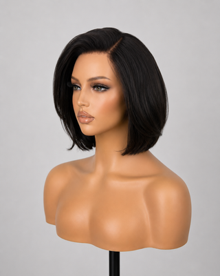 The Valentina | Soft Black Brunette Bob | Remy Human Hair Wig